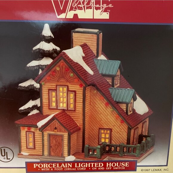 Vtg Lemax Lighted House Vail Colorado Village Collection Wrap Around Porch 1997 - Picture 9 of 12